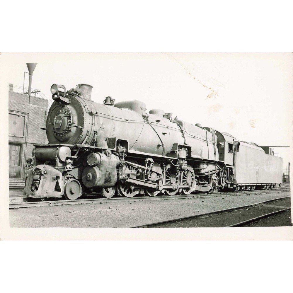 RPPC 1948 PRR Locomotive 6990 East St Louis IL Real Photo Postcard